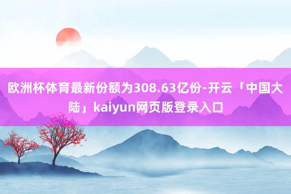 欧洲杯体育最新份额为308.63亿份-开云「中国大陆」kaiyun网页版登录入口