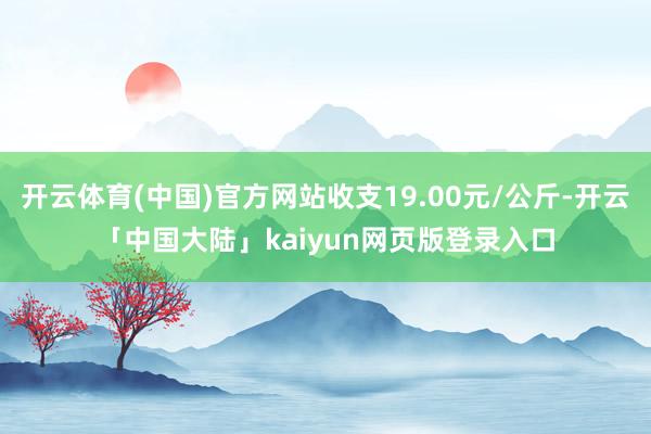 开云体育(中国)官方网站收支19.00元/公斤-开云「中国大陆」kaiyun网页版登录入口